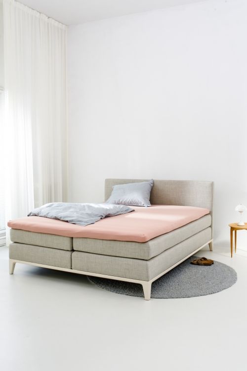 Topper hoeslaken 2-persoons 180-200 x 200/220 blush